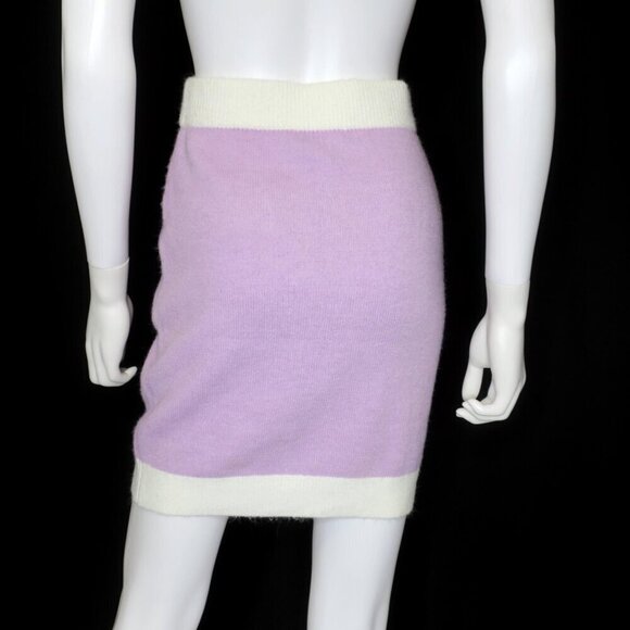 Idem Ditto Sweater Pencil Skirt Purple White Contrast Faux Pockets Women's Small - Picture 4 of 4